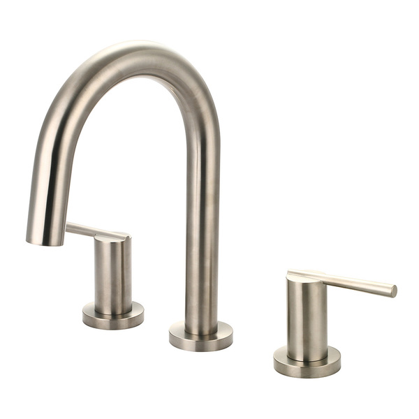 Olympia Faucets Two Handle Roman Tub Trim Set, Widespread, Brushed Nickel, Spout Reach: 8" P-1171T-BN